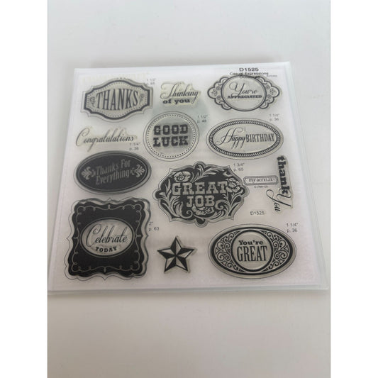 CTMH My Acrylix Acrylic Stamp Set Casual Expressions Occassions Birthday Thanks