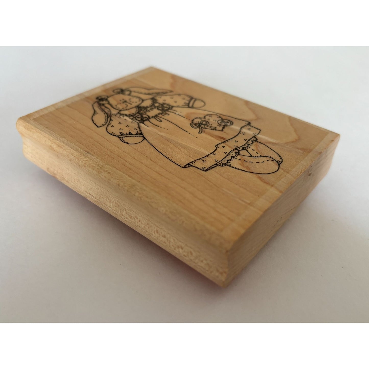 Bunny Doll Rubber Stamp Rabbit Rag Doll Country Patches Buttons Toy Cardmaking