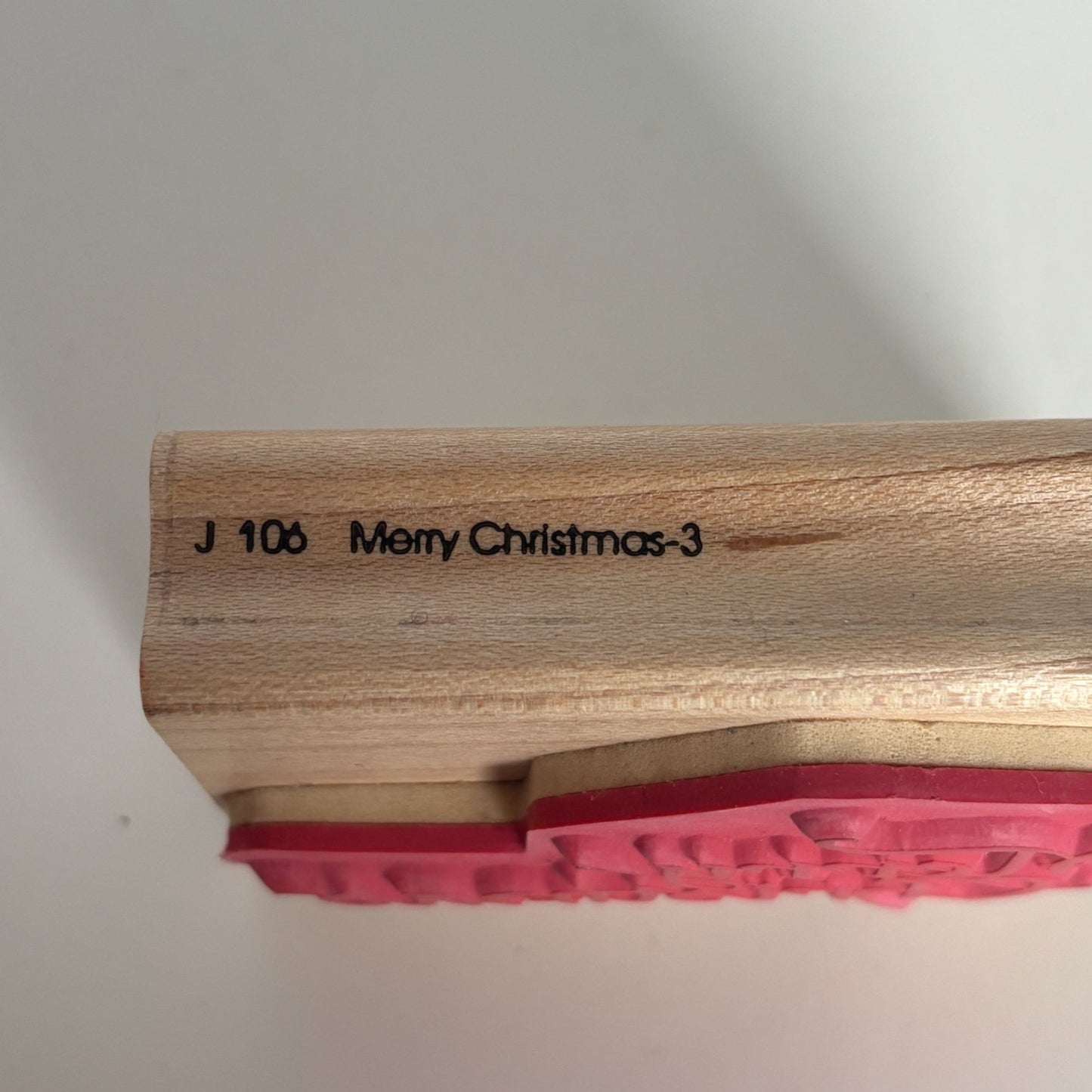 DOTS Wood Rubber Stamp Merry Christmas Card Making Sentiment Words Greeting J106