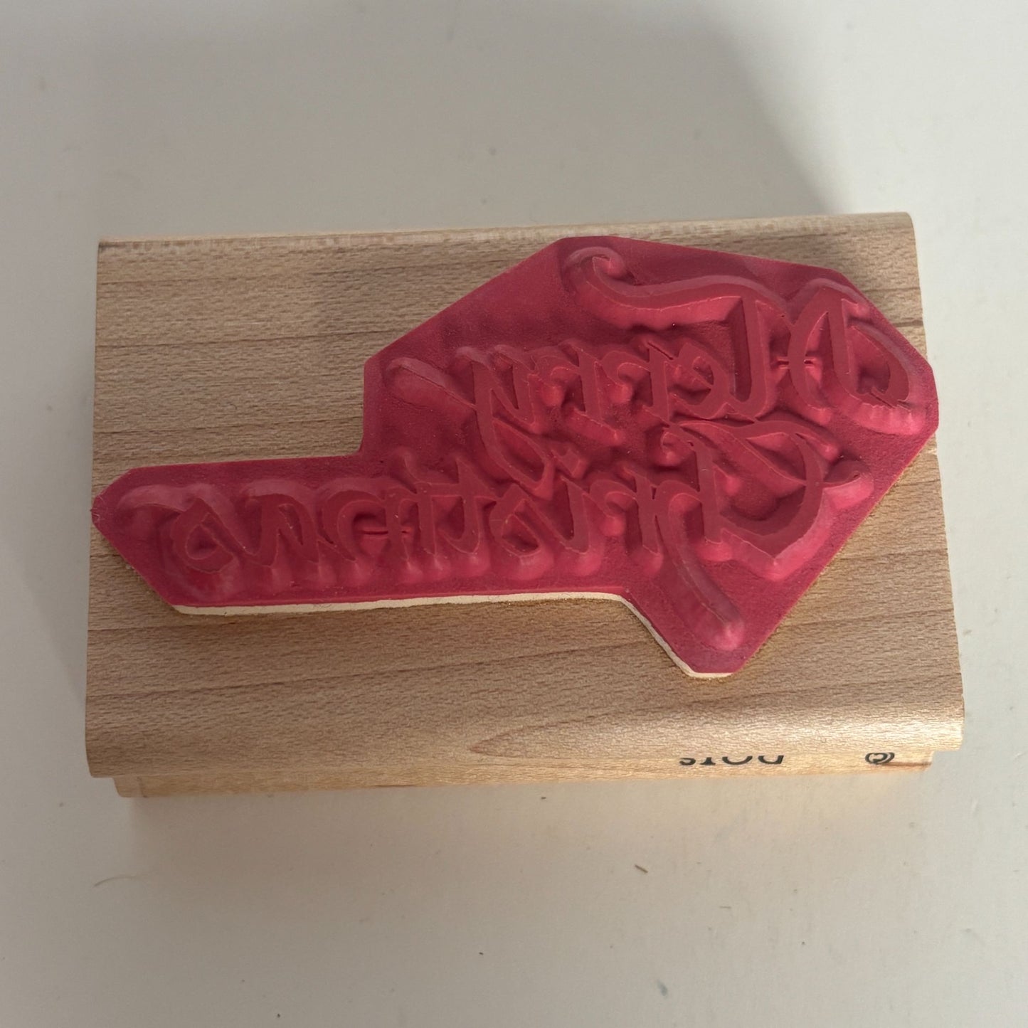 DOTS Wood Rubber Stamp Merry Christmas Card Making Sentiment Words Greeting J106