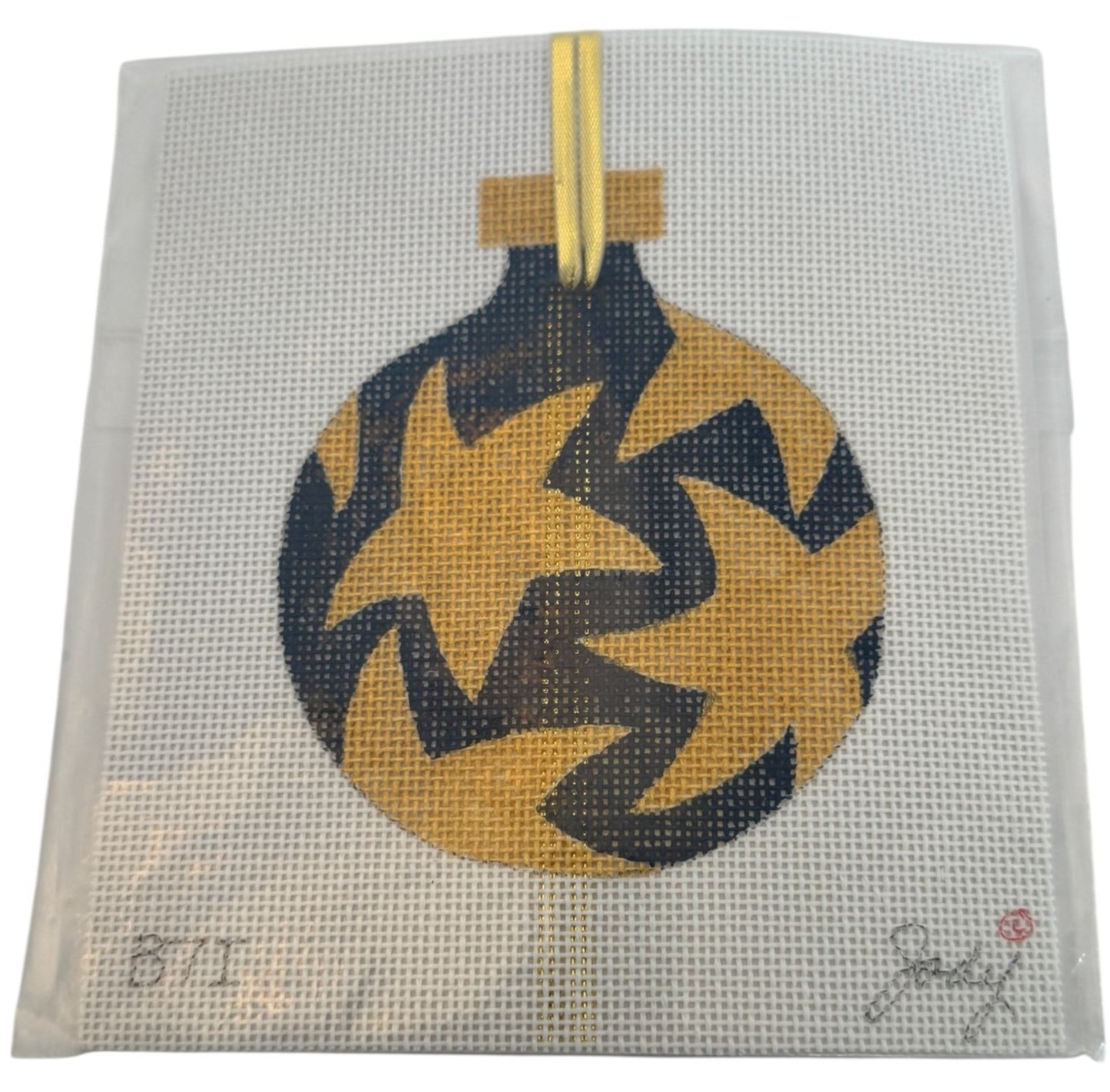 Jody Designs Needlepoint Canvas Christmas Ball Ornament Star 3.5 Inch