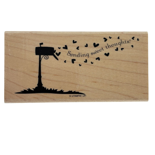 Stampin Up Rubber Stamp Sending Sweet Thoughts Mailbox Hearts Card Making Words