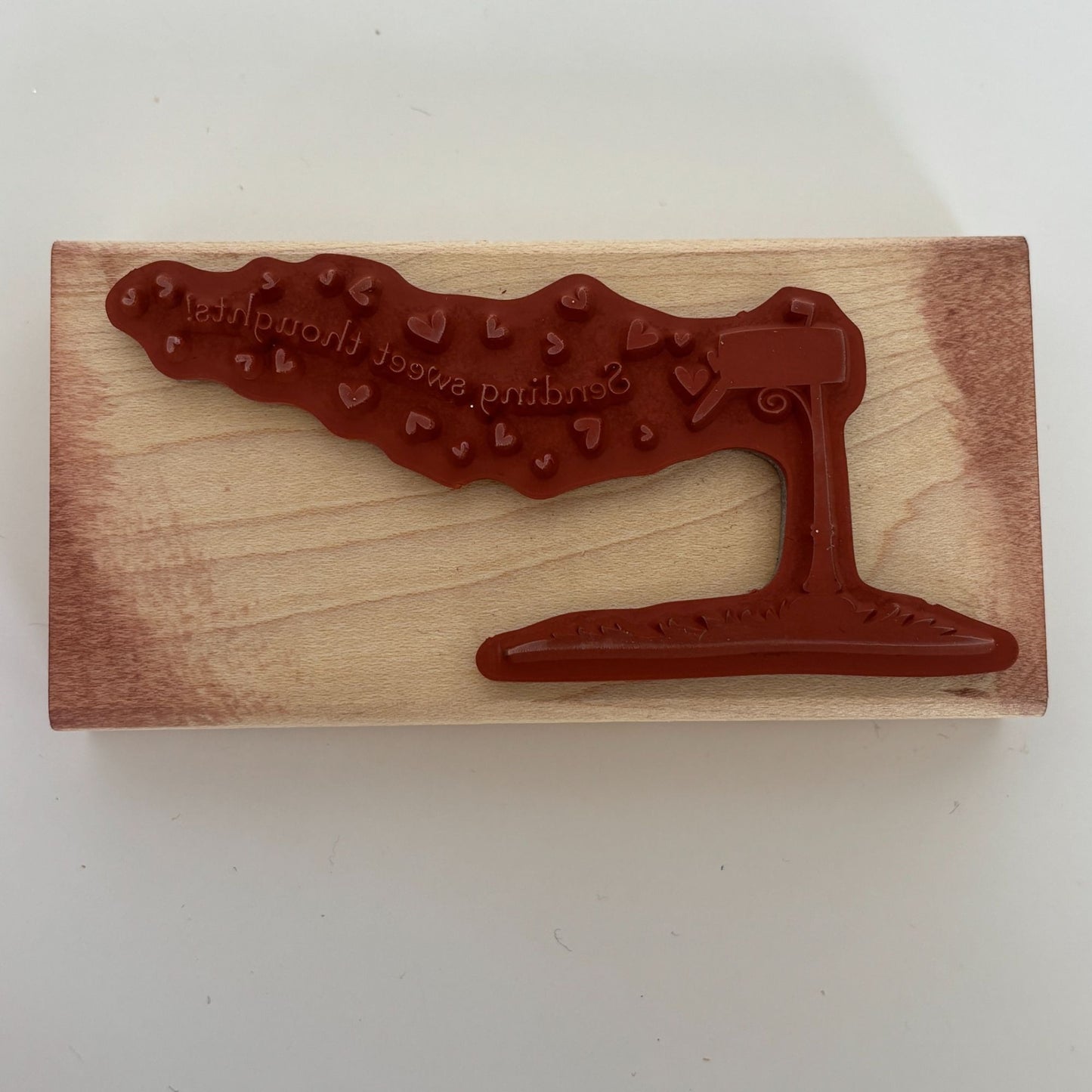 Stampin Up Rubber Stamp Sending Sweet Thoughts Mailbox Hearts Card Making Words