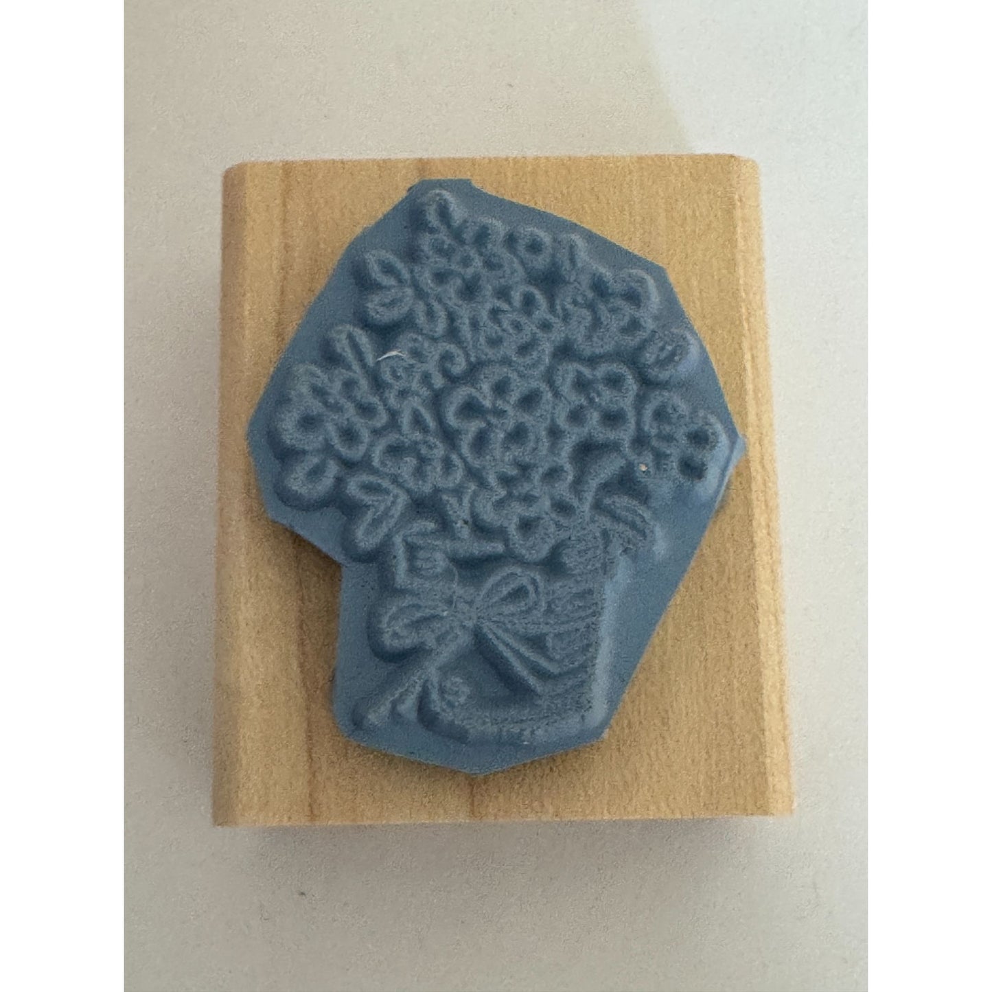 Stampin Up Rubber Stamp Floral Basket Flowers Spring Mothers Day Cardmaking Wood