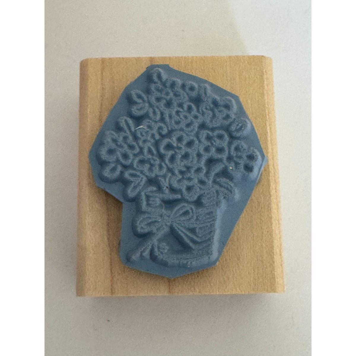 Stampin Up Rubber Stamp Floral Basket Flowers Spring Mothers Day Cardmaking Wood