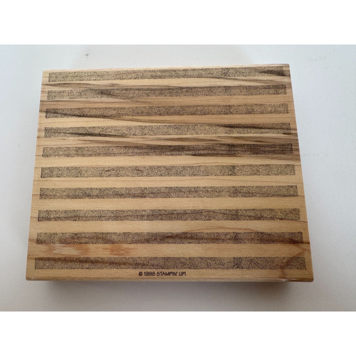 Stampin Up Wood Rubber Stamp Stripes Background Large Big Texture Dotted Lines