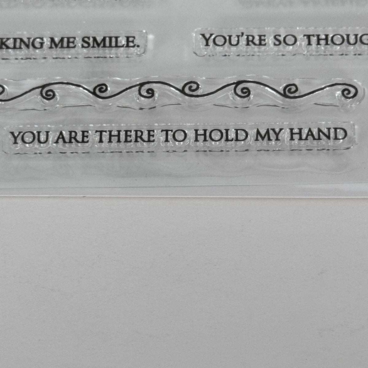 Penny Black Clear Stamp Set Grateful Sentiments Thank You Cardmaking Words Transparent Craft Friendship