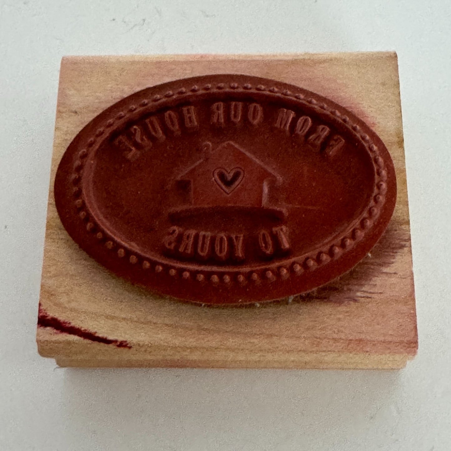 Stampin Up Rubber Stamp From Our House To Yours Gift Tag Card Neighbor Family