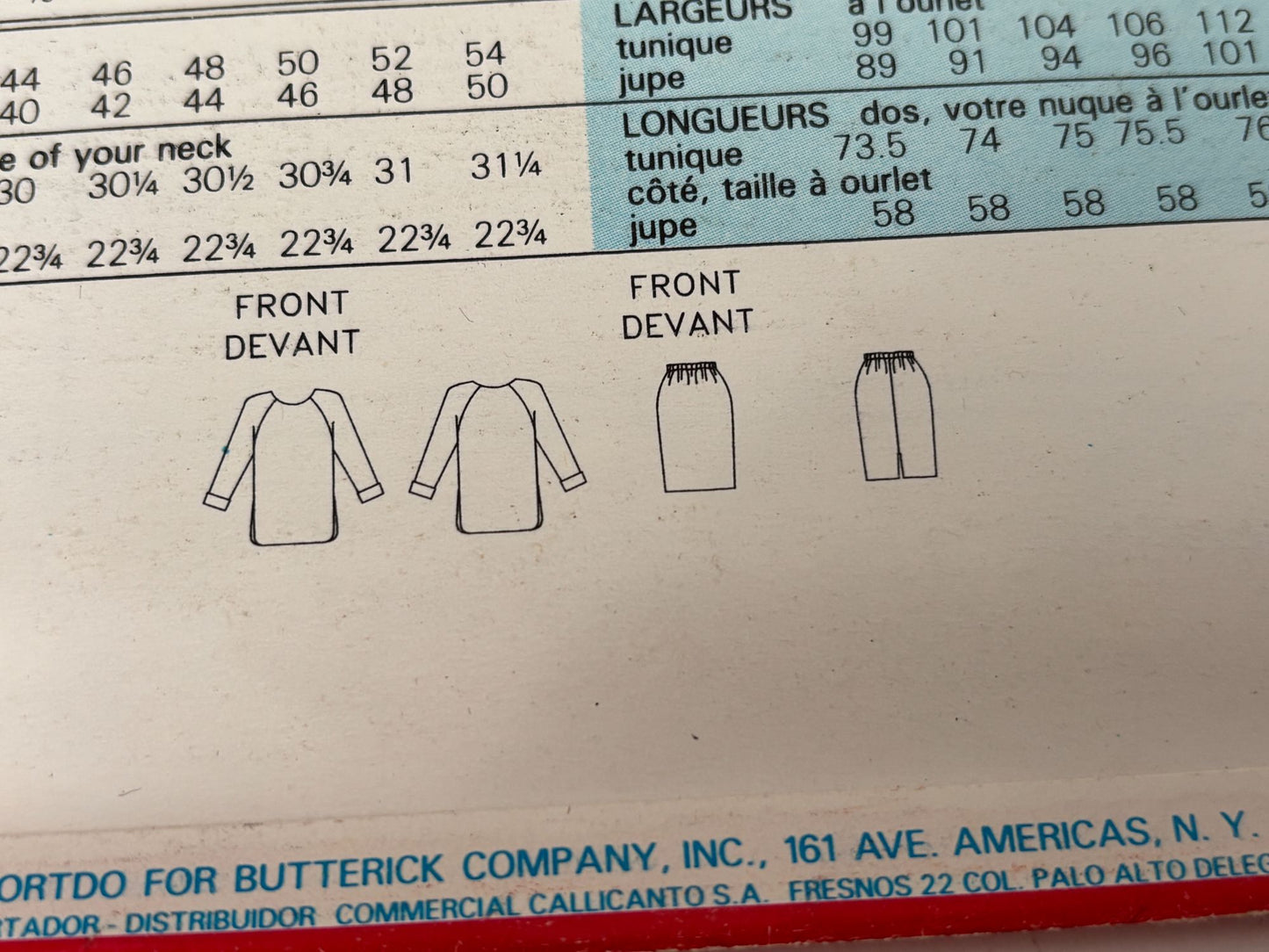 Butterick Sewing Pattern 6622 Misses Tunic Skirt Minimalist Easy 6 8 10 12 14 UC