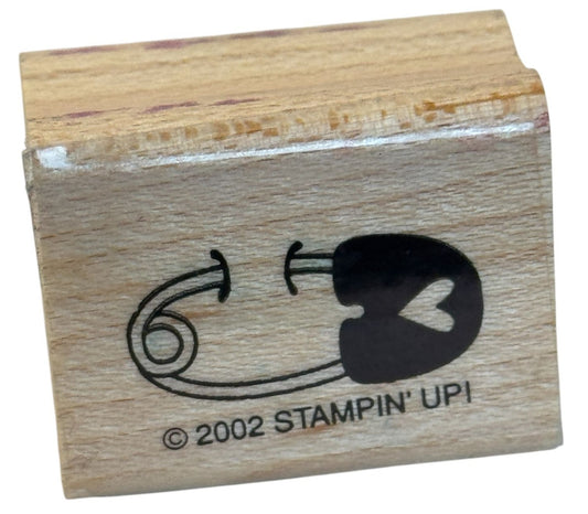 Stampin Up Rubber Stamp Baby Shower Announcement Diaper Pin Card Making Craft