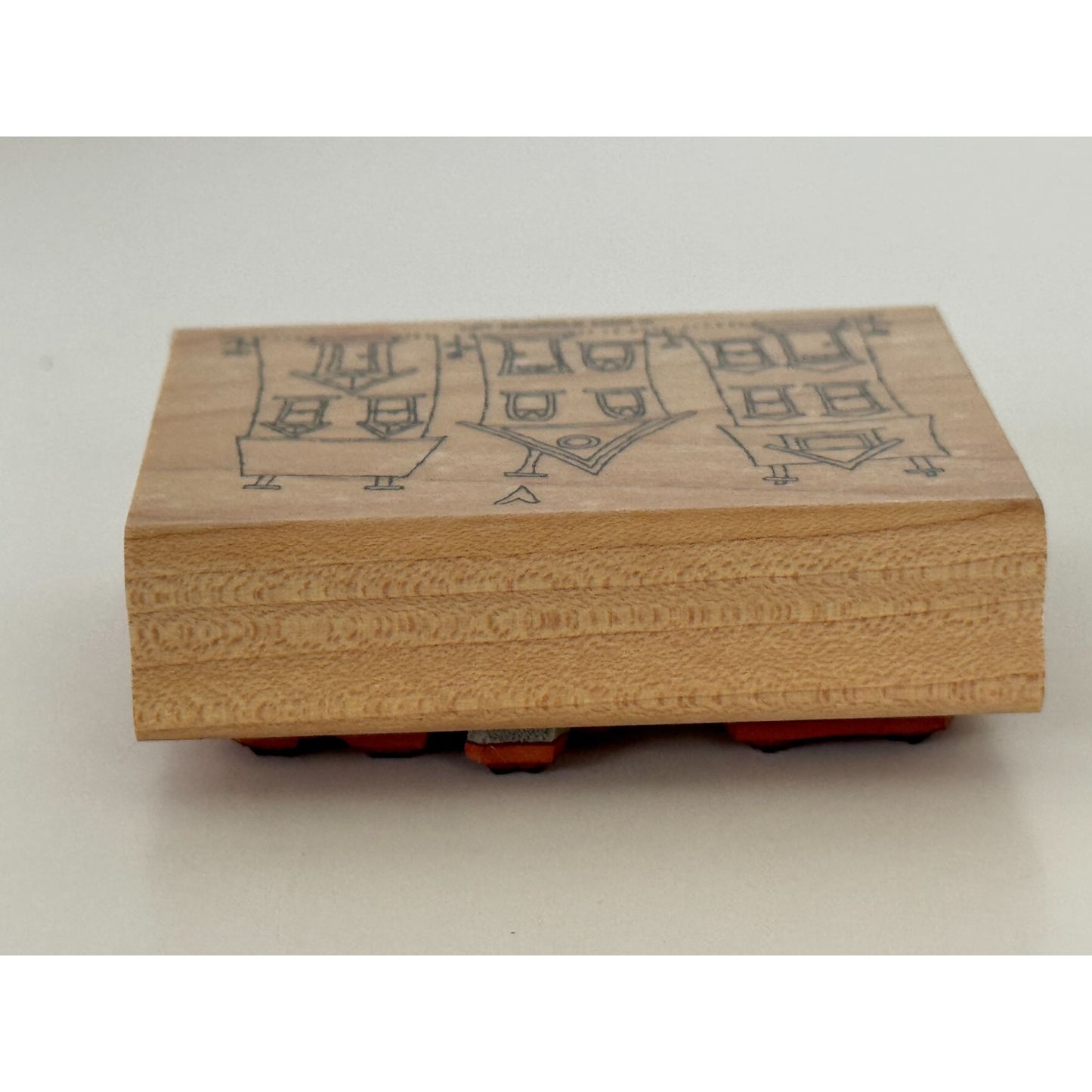 Stampin Up Rubber Stamp Houses Neighbor Real Estate Neighborhood Village Wooden