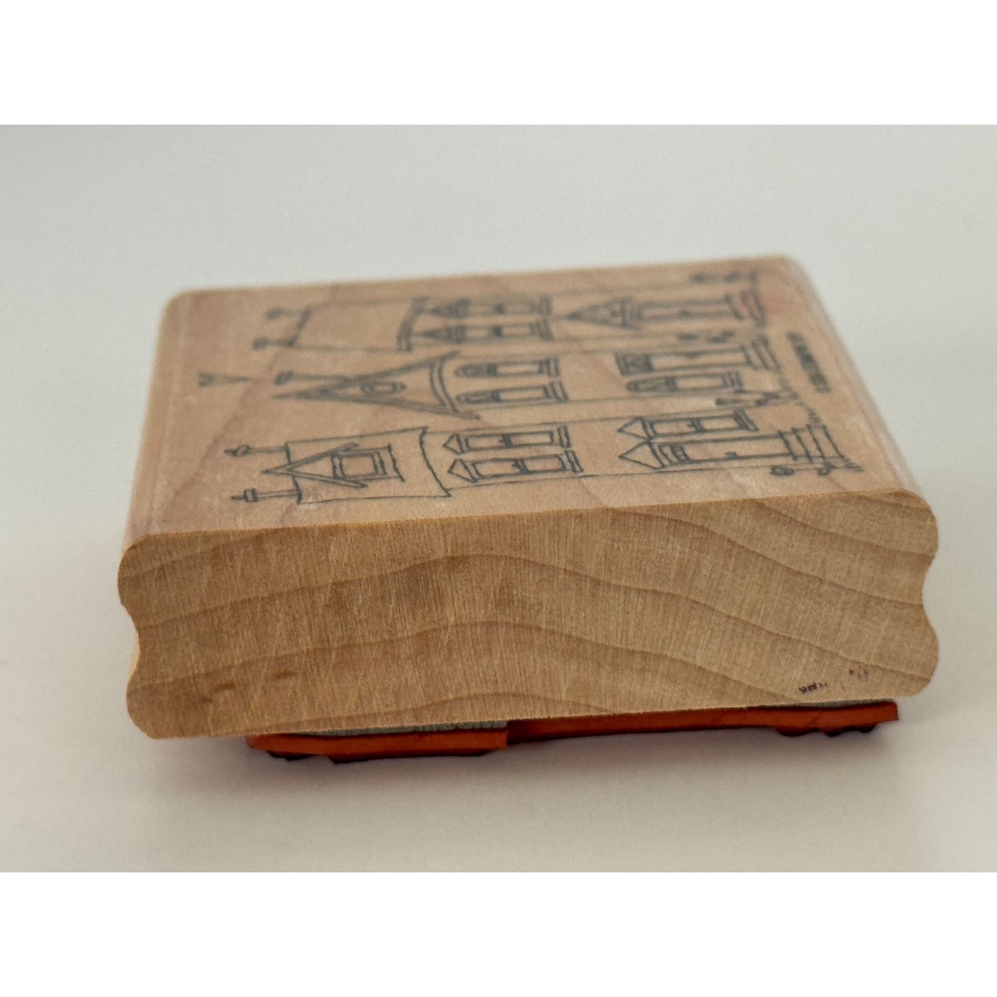 Stampin Up Rubber Stamp Houses Neighbor Real Estate Neighborhood Village Wooden
