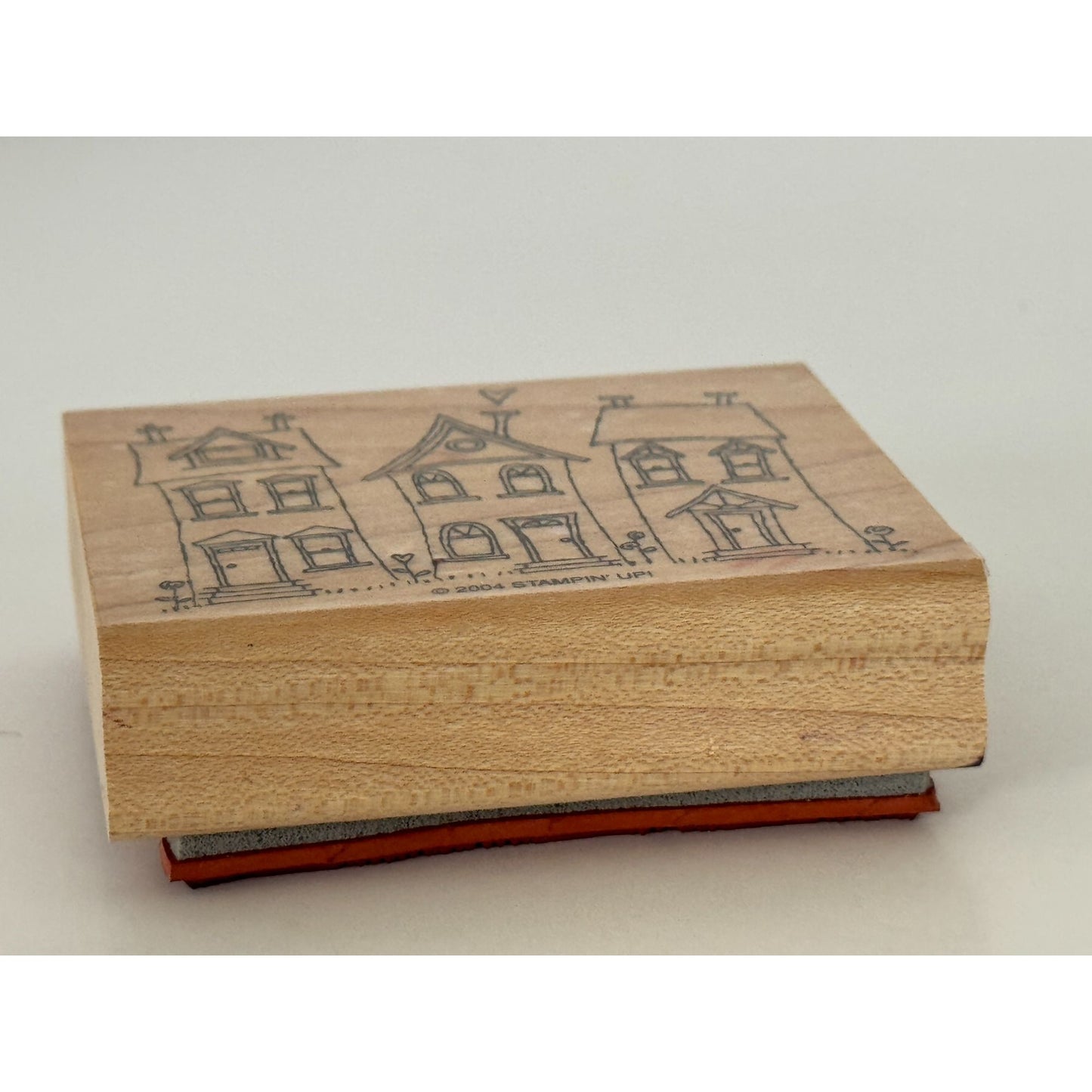 Stampin Up Rubber Stamp Houses Neighbor Real Estate Neighborhood Village Wooden