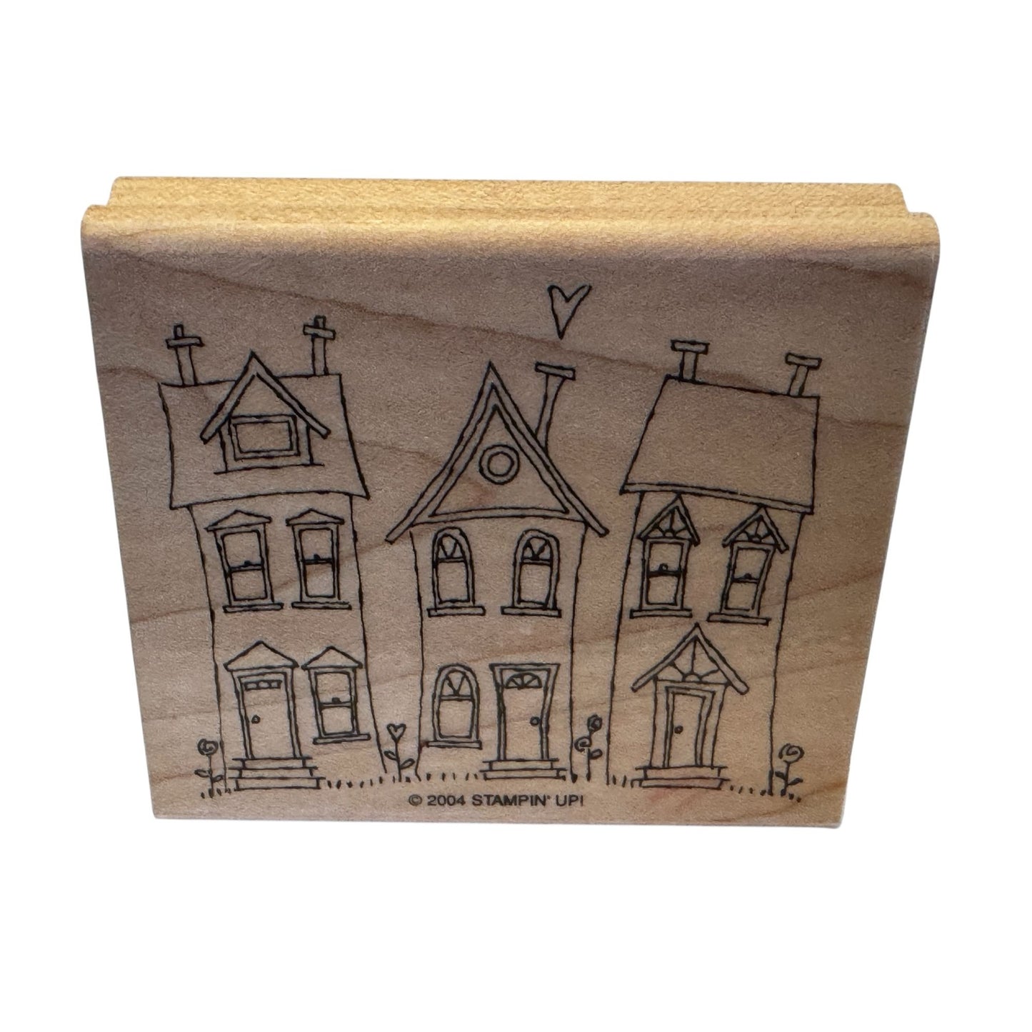 Stampin Up Rubber Stamp Houses Neighbor Real Estate Neighborhood Village Wooden