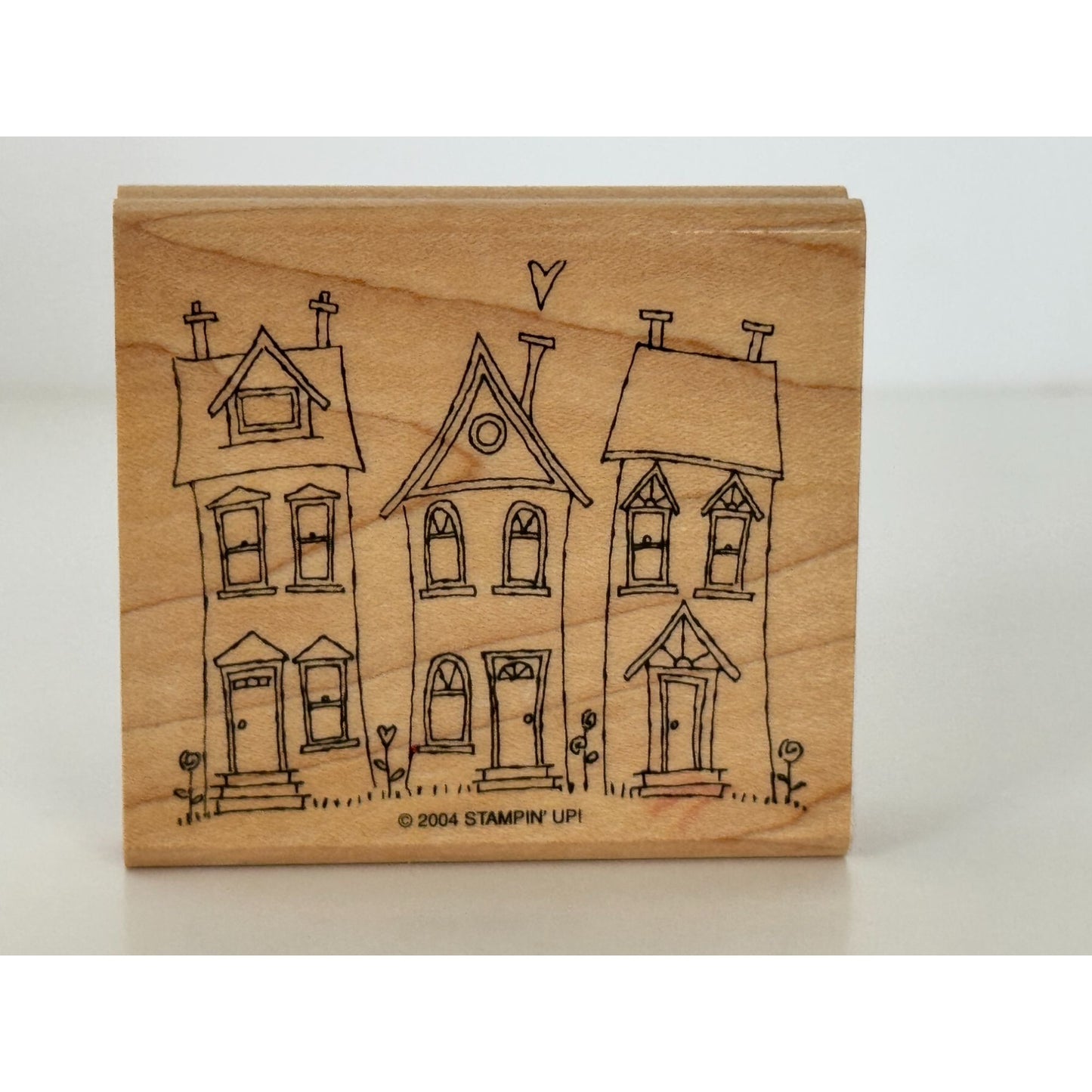 Stampin Up Rubber Stamp Houses Neighbor Real Estate Neighborhood Village Wooden