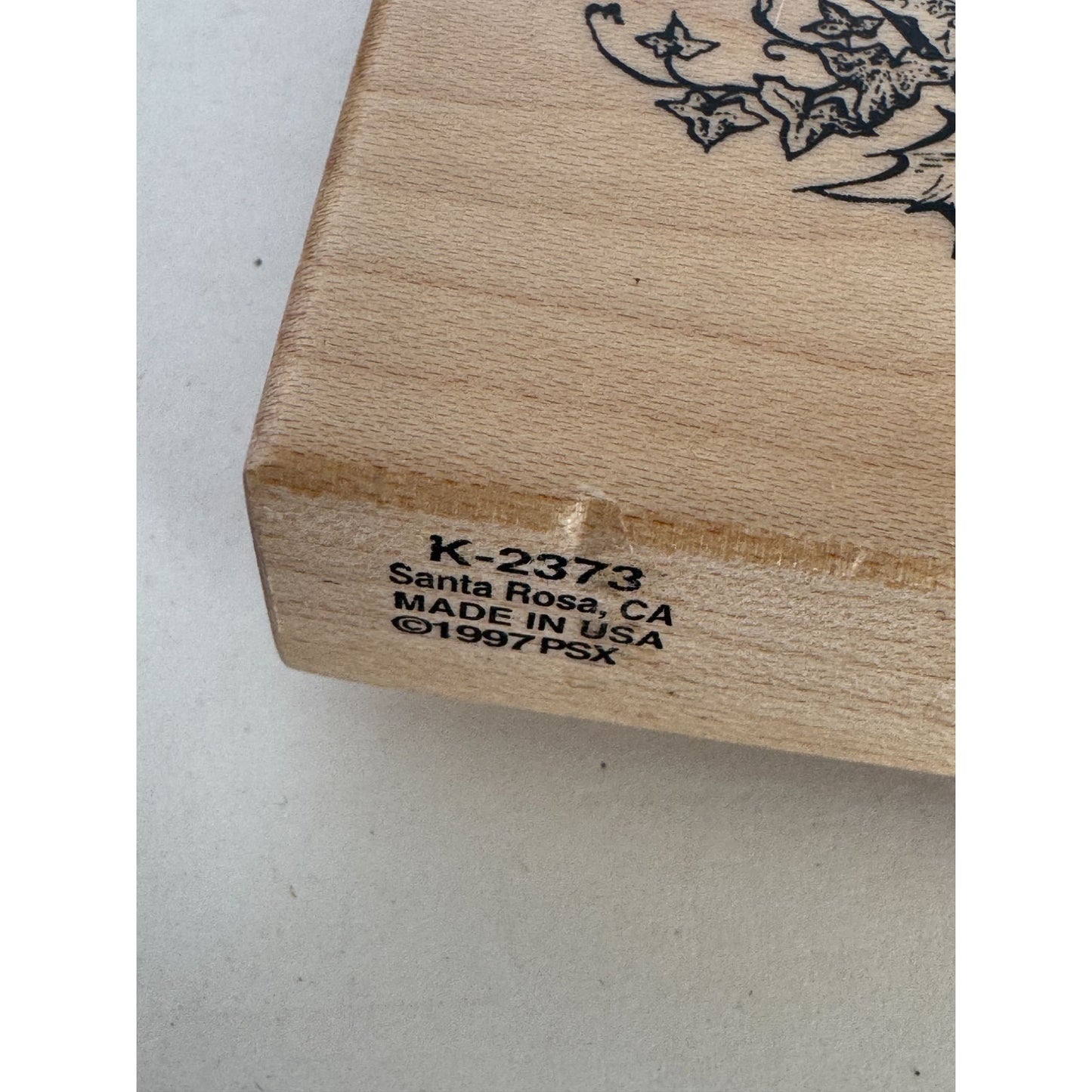 PSX Rubber Stamp Christmas Poinsettia Watering Can Country Holidays Holly K-2373