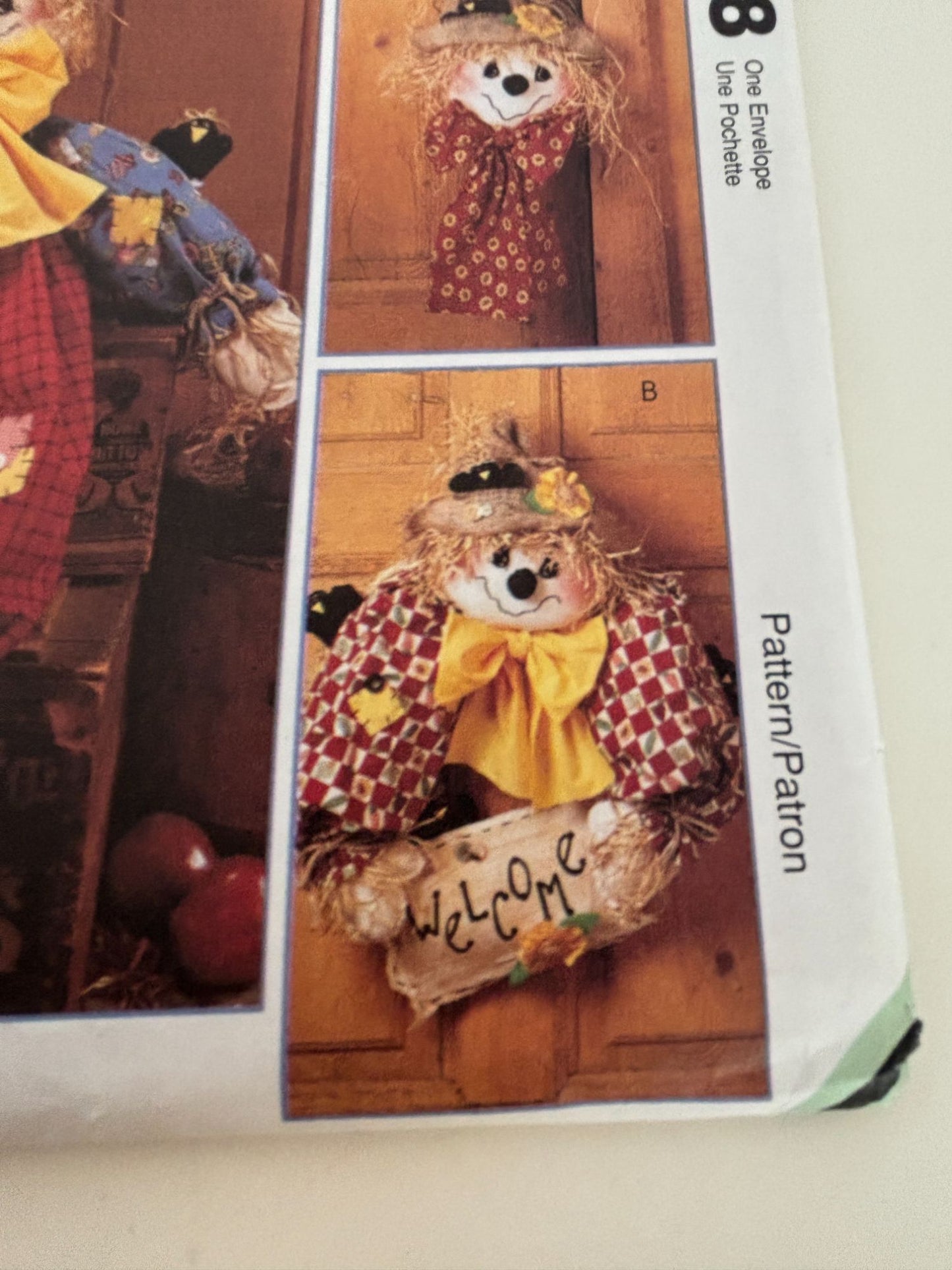 McCalls Crafts Sewing Pattern 8388 Scarecrow Doll Door Wreath Fall Home Decor UC