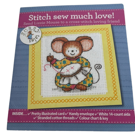 The World of Cross Stitching Cross Stitch Kit Stitch Sew Much Love Card Mouse