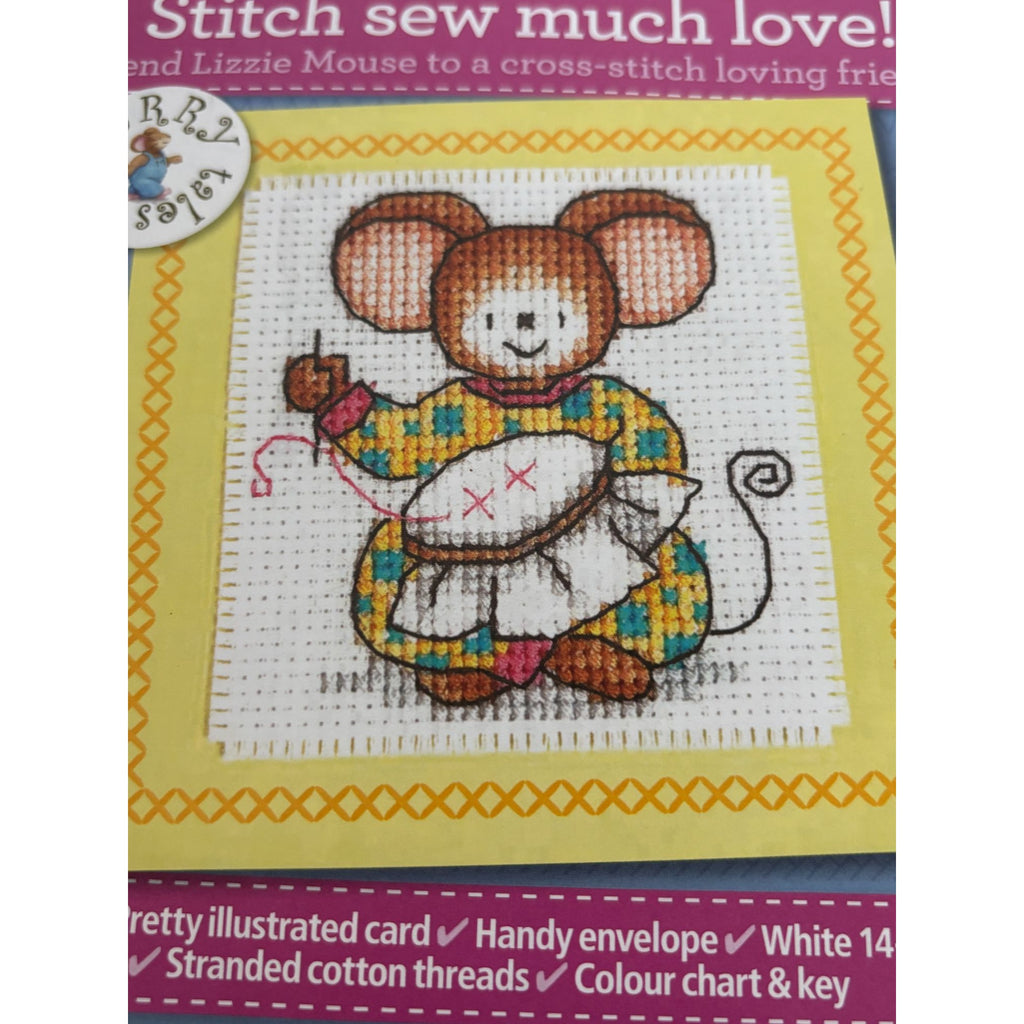 The World of Cross Stitching Cross Stitch Kit Stitch Sew Much Love Card Mouse