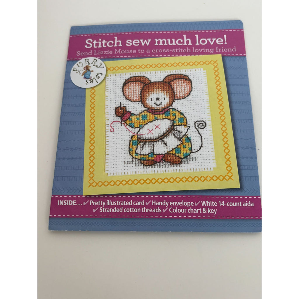 The World of Cross Stitching Cross Stitch Kit Stitch Sew Much Love Card Mouse