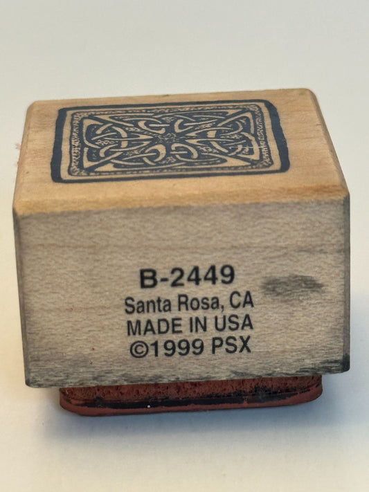 PSX Rubber Stamp Celtic Knot Square B-2449 Craft Card Making Irish Wood Mounted