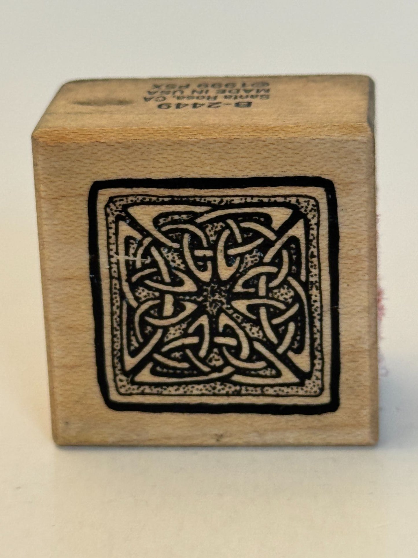 PSX Rubber Stamp Celtic Knot Square B-2449 Craft Card Making Irish Wood Mounted