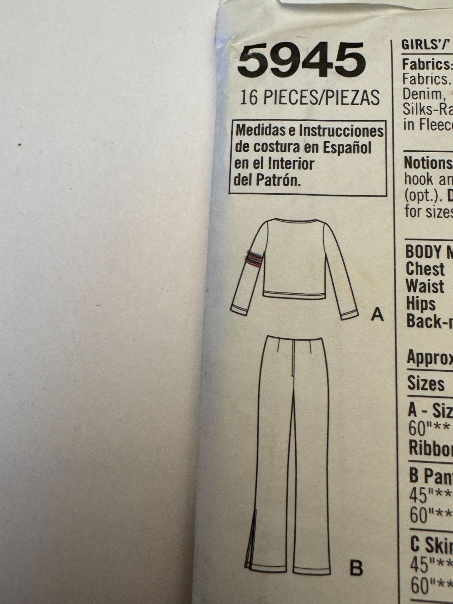 Simplicity Sewing Pattern 5945 Pants Skirt Vest Scarf Top Girls 8-16 Preppy Easy