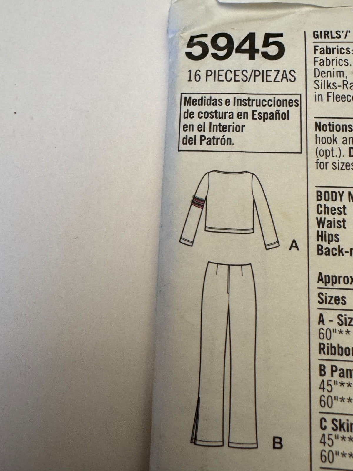 Simplicity Sewing Pattern 5945 Pants Skirt Vest Scarf Top Girls 8-16 Preppy Easy