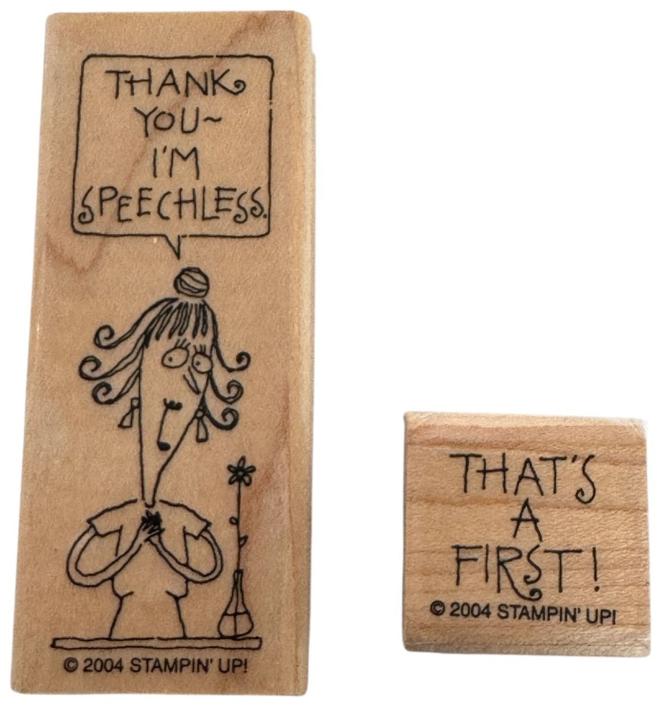 Stampin Up Rubber Stamps Thank You Card Making Words Speechless Funny Humor Art