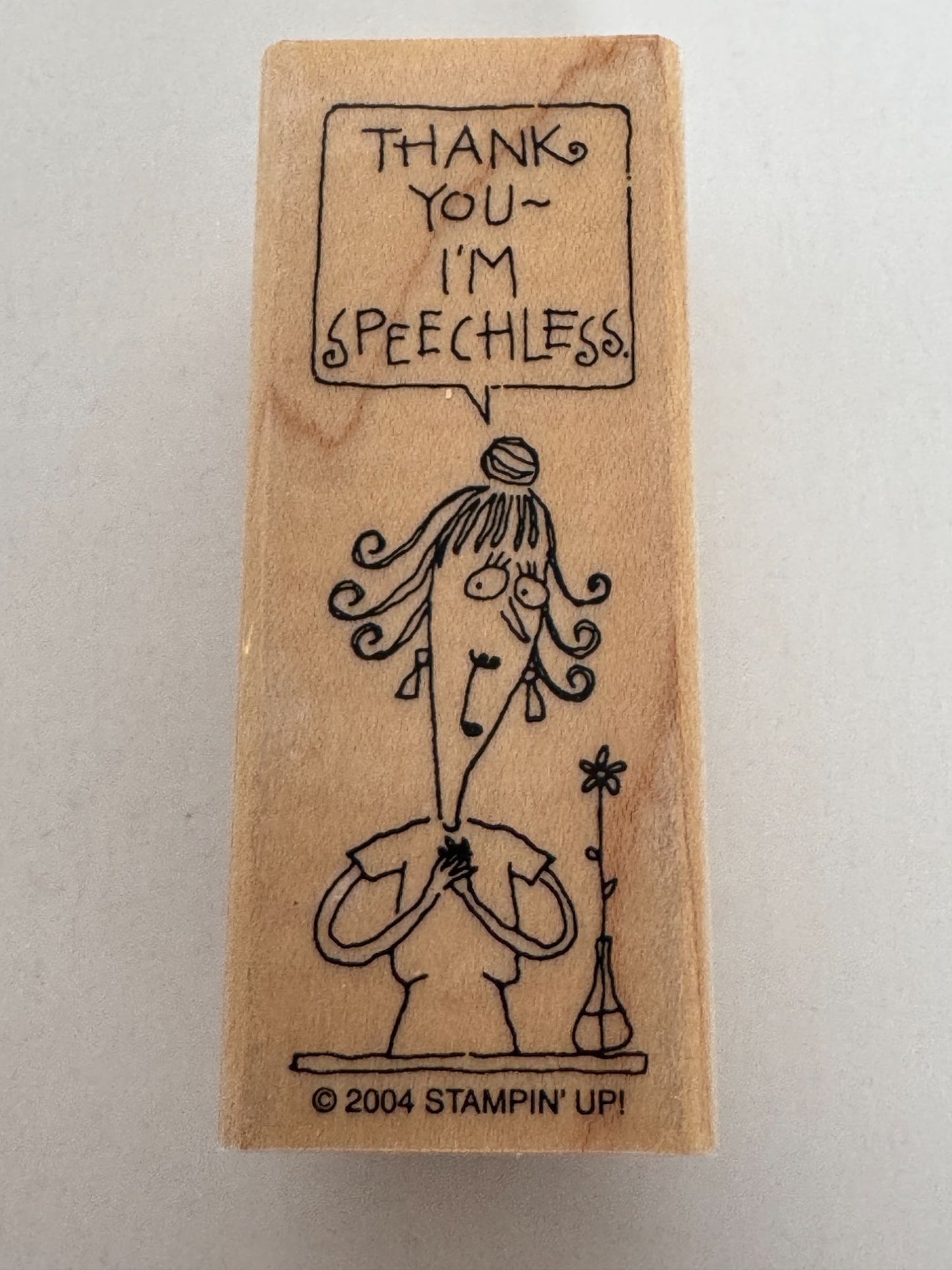 Stampin Up Rubber Stamps Thank You Card Making Words Speechless Funny Humor Art