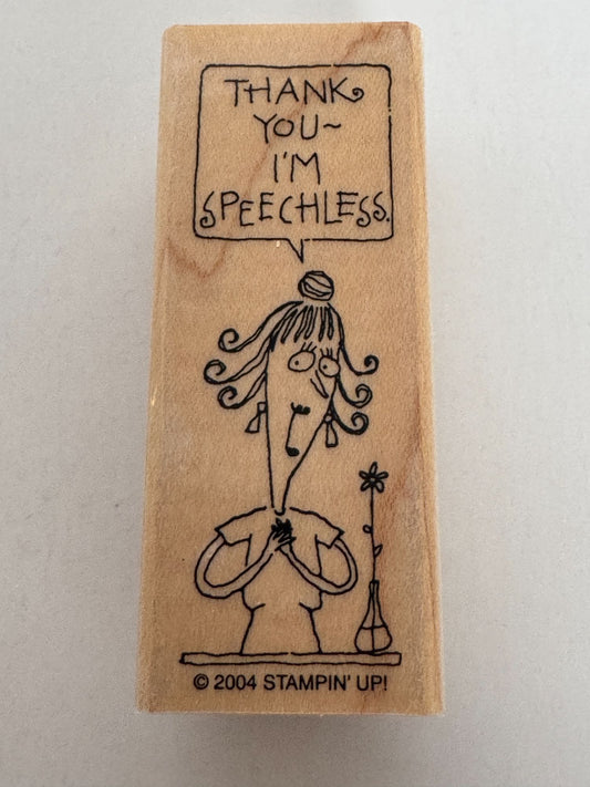 Stampin Up Rubber Stamps Thank You Card Making Words Speechless Funny Humor Art