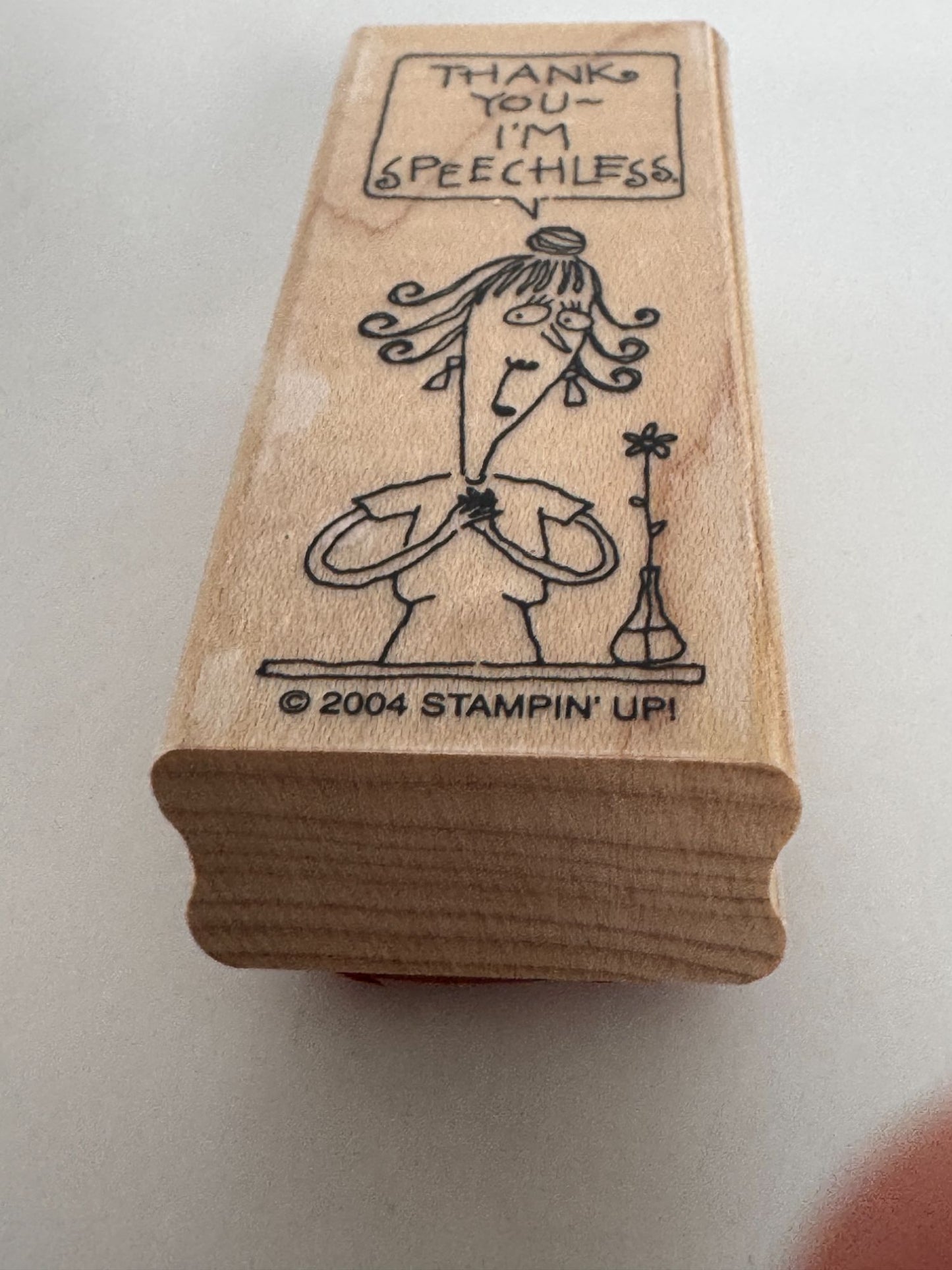 Stampin Up Rubber Stamps Thank You Card Making Words Speechless Funny Humor Art