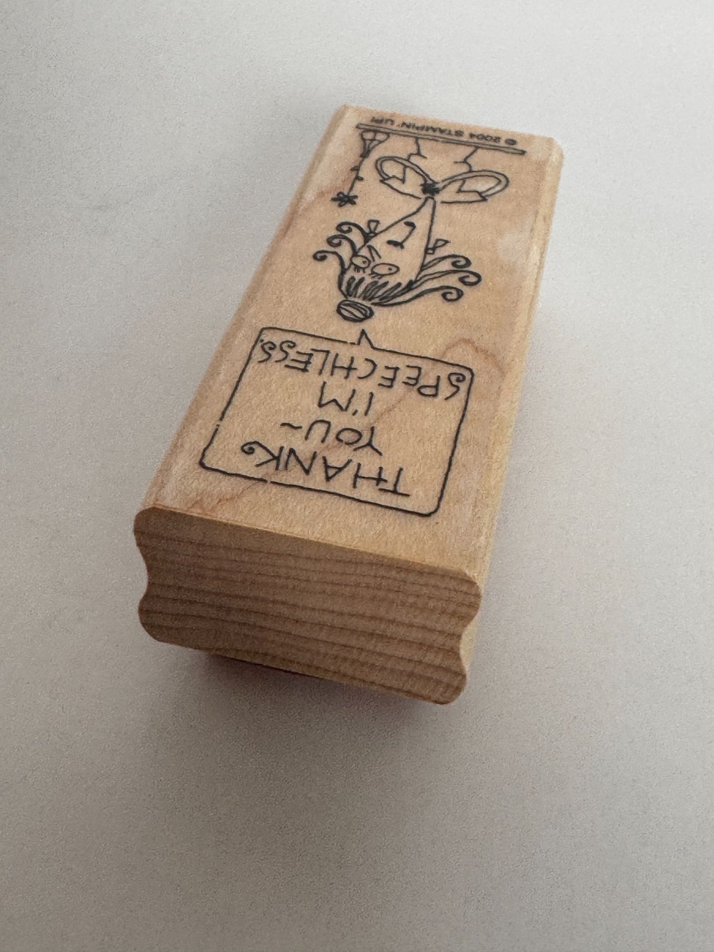 Stampin Up Rubber Stamps Thank You Card Making Words Speechless Funny Humor Art