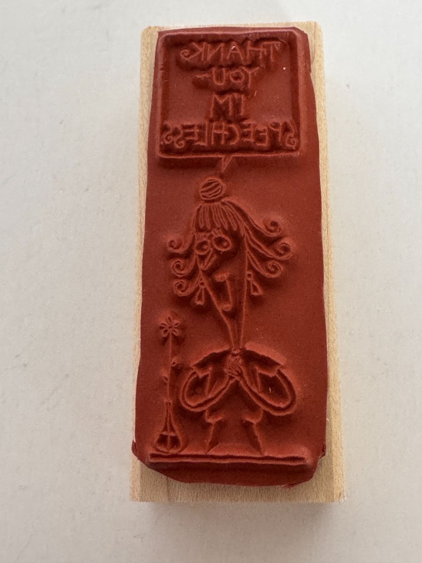 Stampin Up Rubber Stamps Thank You Card Making Words Speechless Funny Humor Art