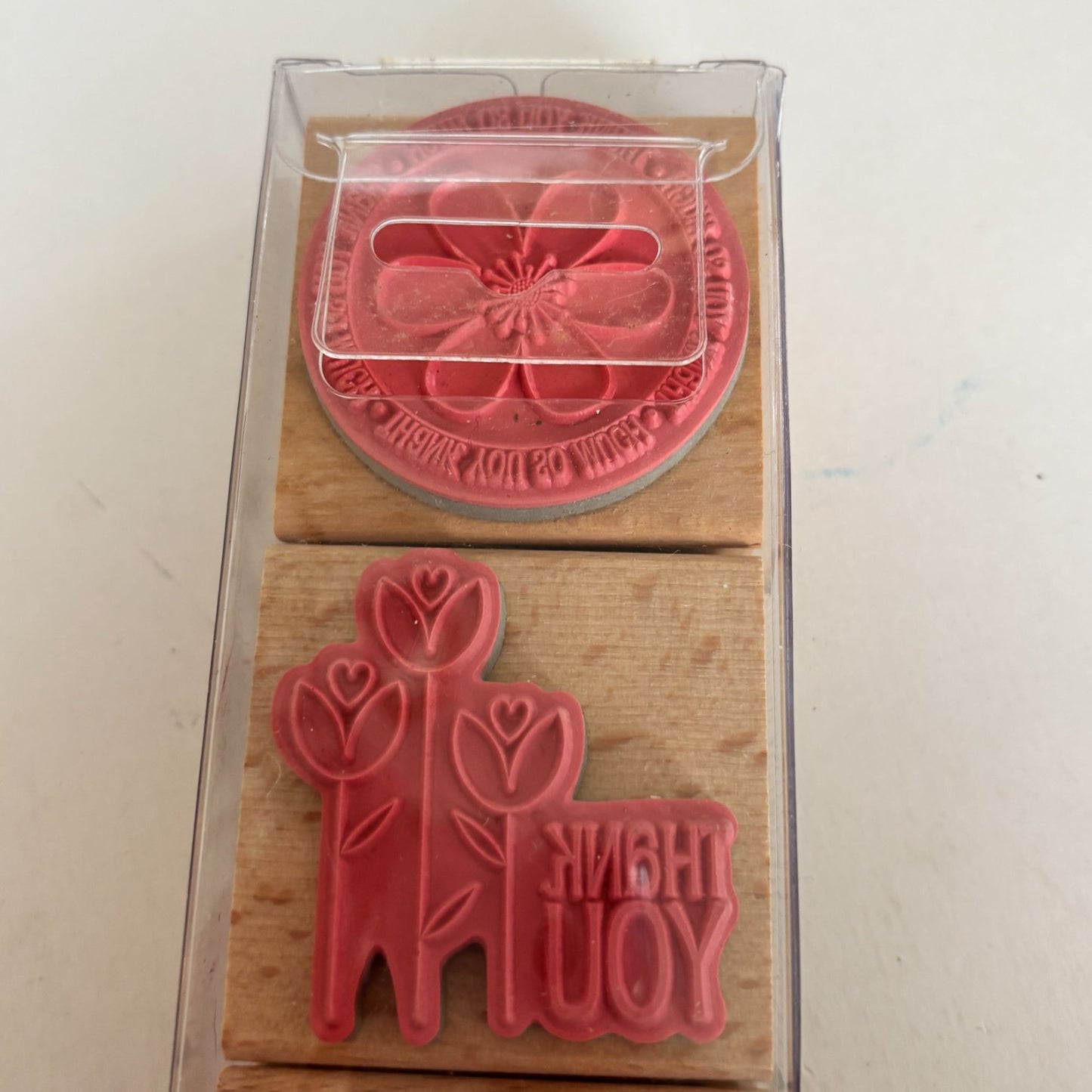 Thank You Rubber Stamp Set 5 Thank You Sentiments Cardmaking Merci Gracias Cardmaking Wood Mounted