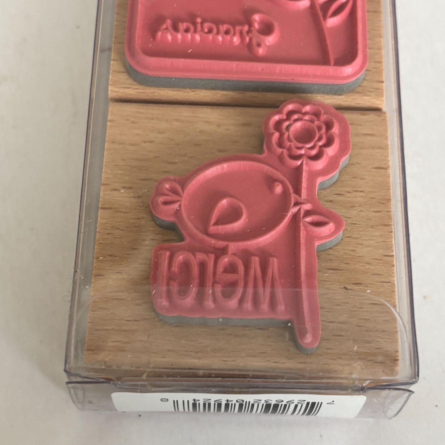 Thank You Rubber Stamp Set 5 Thank You Sentiments Cardmaking Merci Gracias Cardmaking Wood Mounted