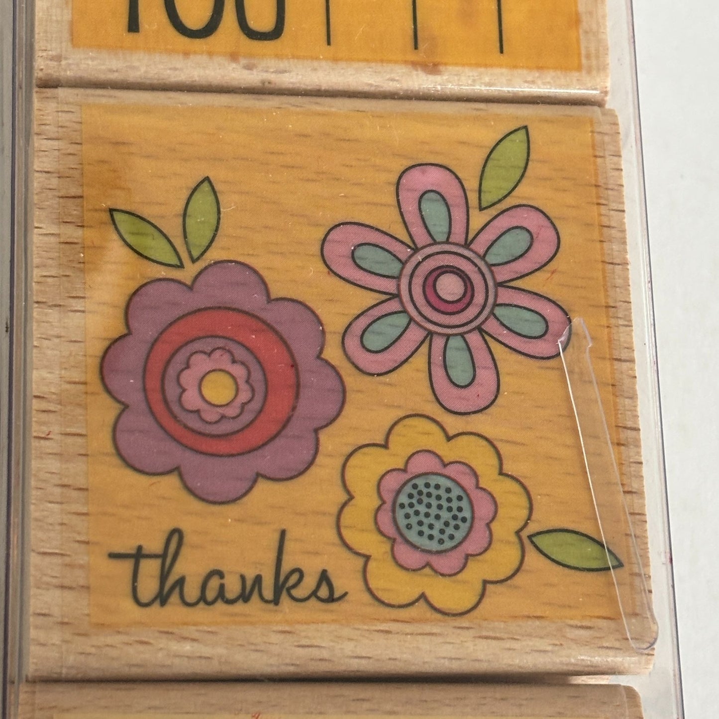 Thank You Rubber Stamp Set 5 Thank You Sentiments Cardmaking Merci Gracias Cardmaking Wood Mounted