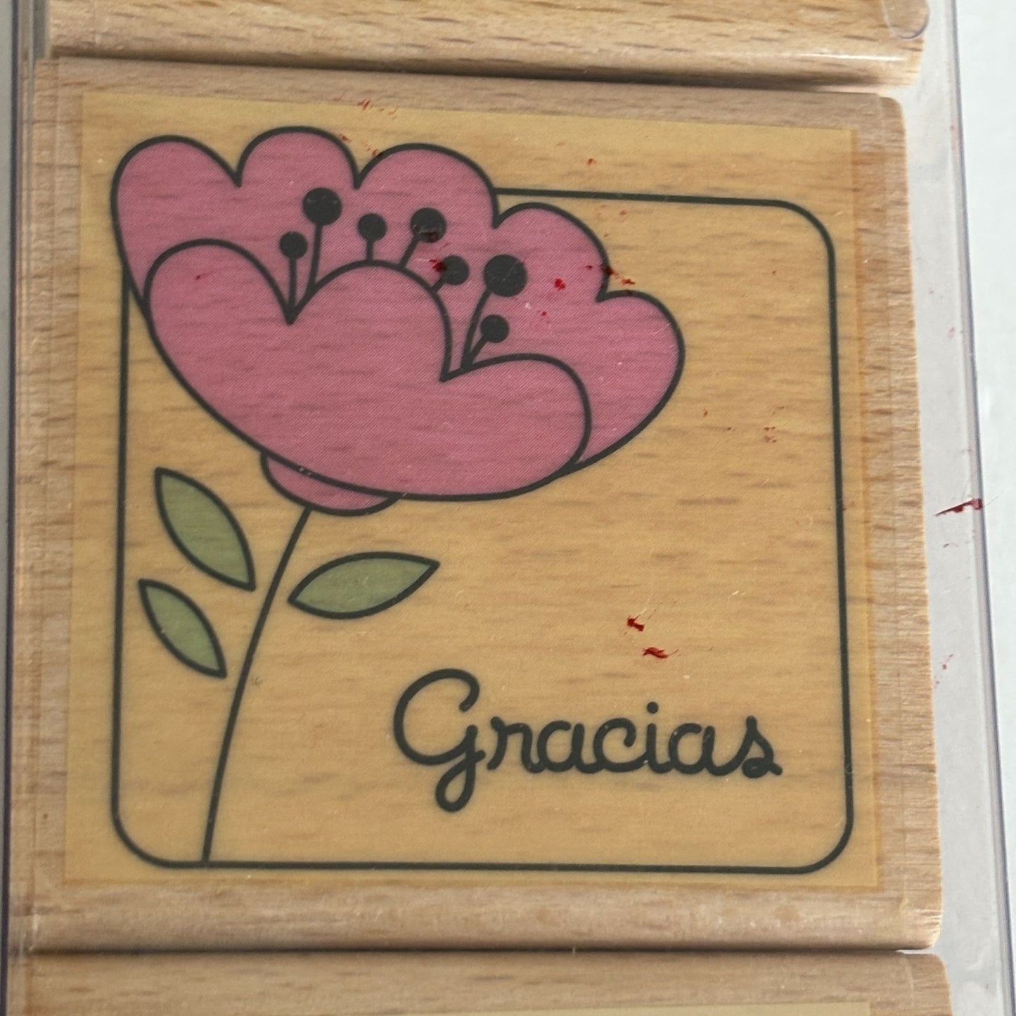 Thank You Rubber Stamp Set 5 Thank You Sentiments Cardmaking Merci Gracias Cardmaking Wood Mounted