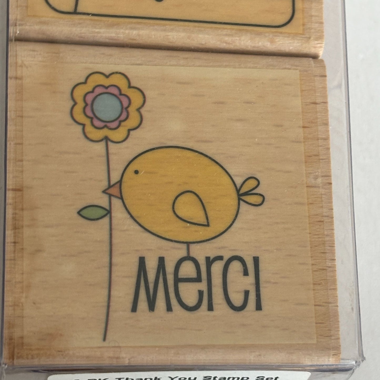 Thank You Rubber Stamp Set 5 Thank You Sentiments Cardmaking Merci Gracias Cardmaking Wood Mounted