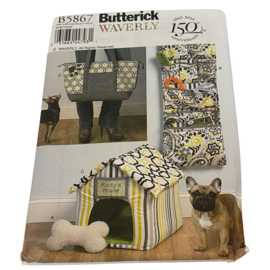 Butterick Waverly Sewing Pattern B5867 Dog House Pet Toy Organizer Tote Bag UC