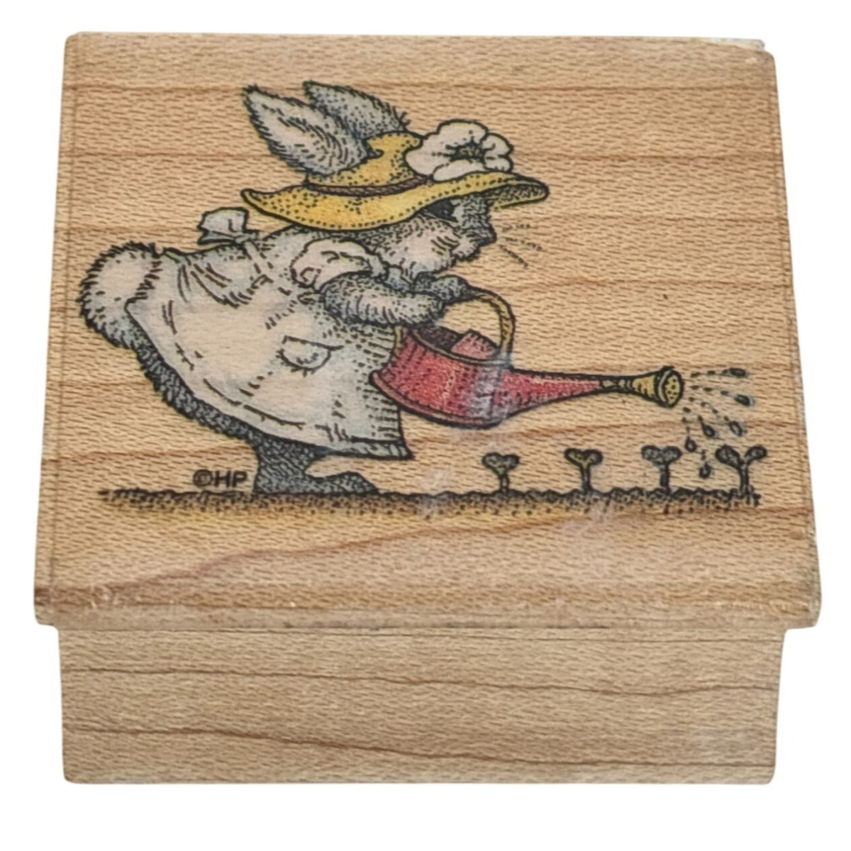 All Night Media Rubber Stamp Bunny Garden Watering Can Growth Gardener Craft Art Cardmaking
