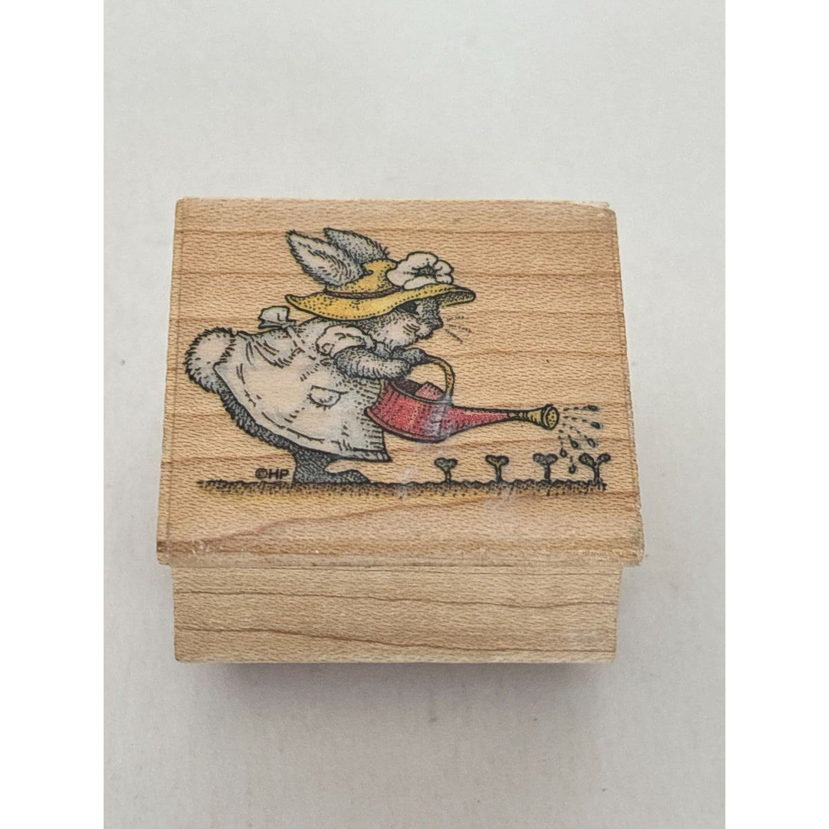 All Night Media Rubber Stamp Bunny Garden Watering Can Growth Gardener Craft Art Cardmaking