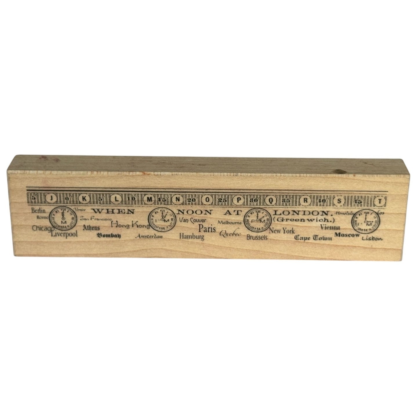 B Line Designs Rubber Stamp When Noon Time Zone Clocks Travel City Steampunk