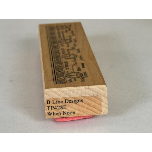 B Line Designs Rubber Stamp When Noon Time Zone Clocks Travel City Steampunk