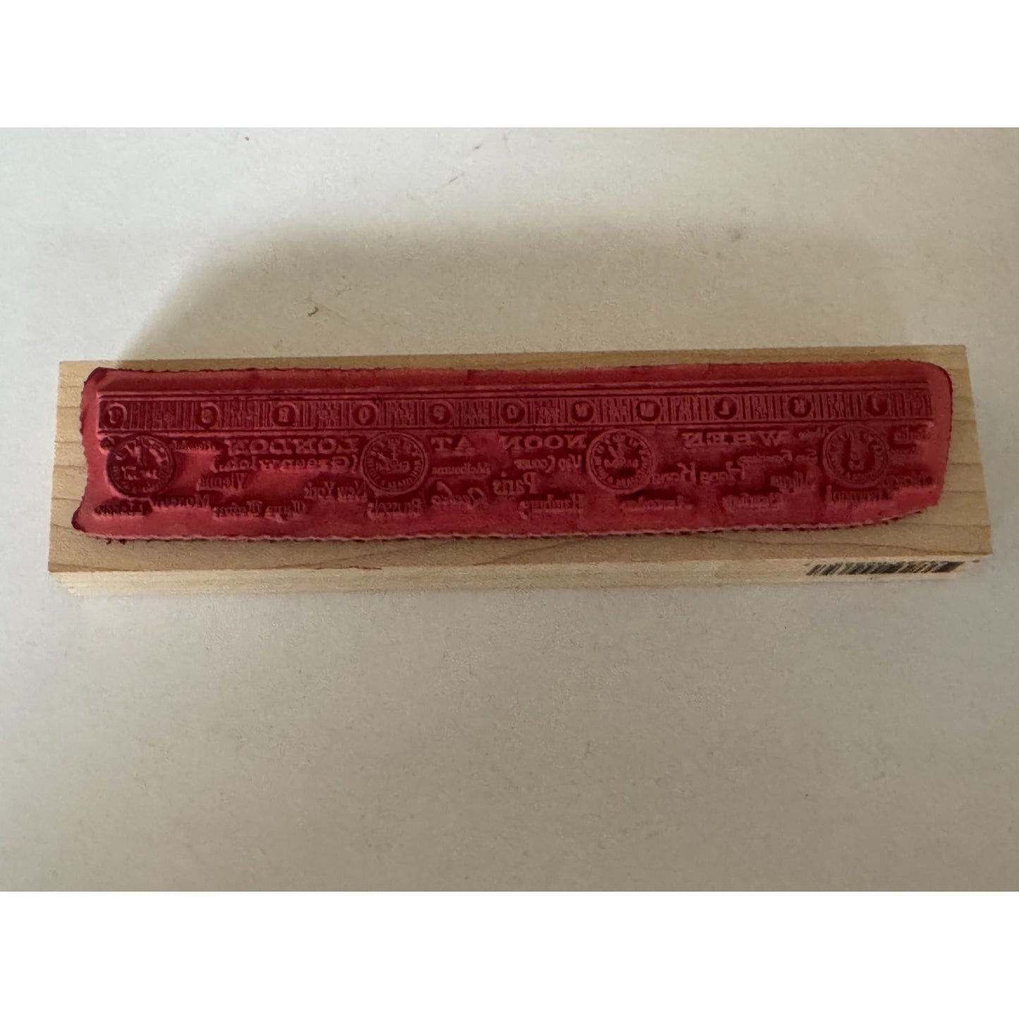 B Line Designs Rubber Stamp When Noon Time Zone Clocks Travel City Steampunk