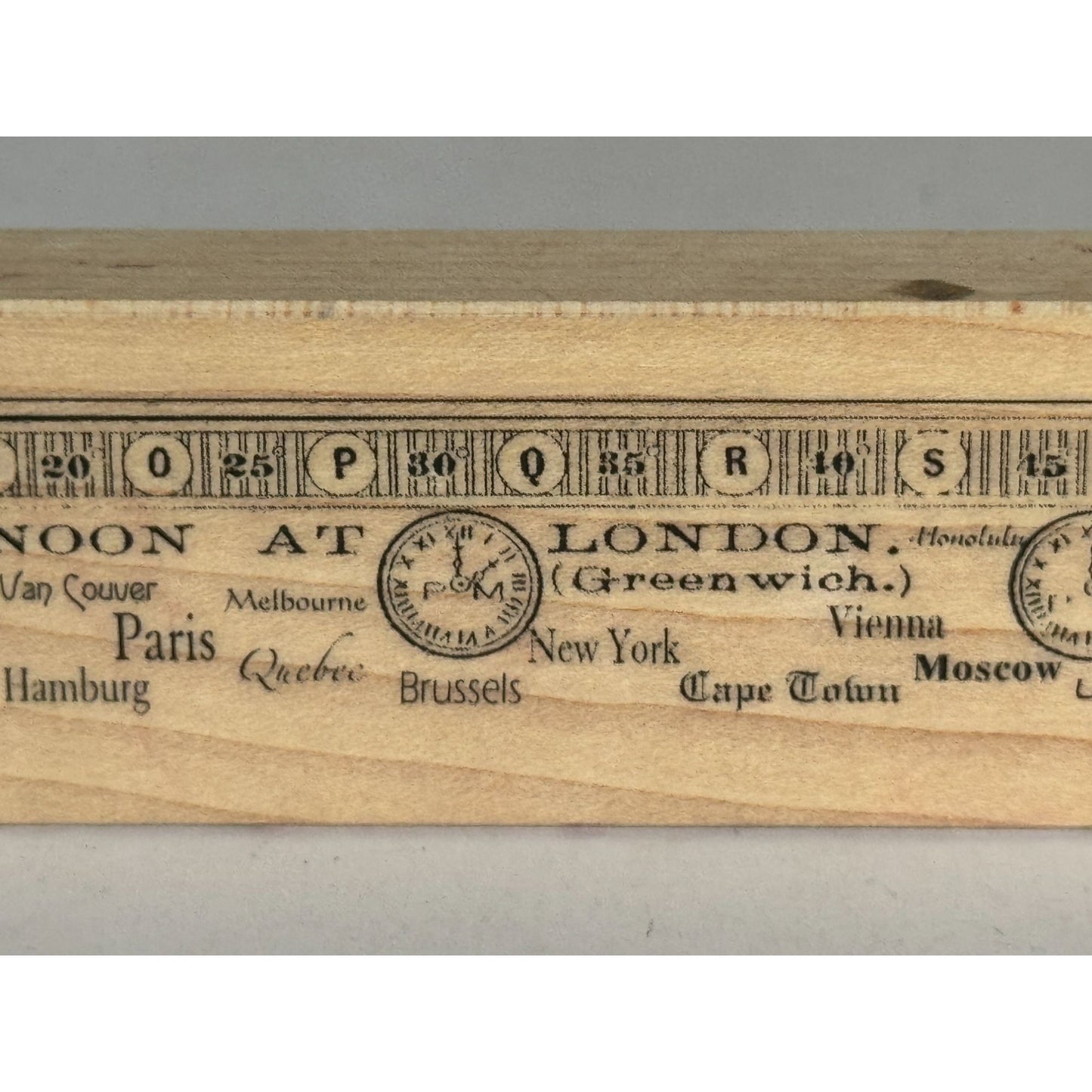 B Line Designs Rubber Stamp When Noon Time Zone Clocks Travel City Steampunk