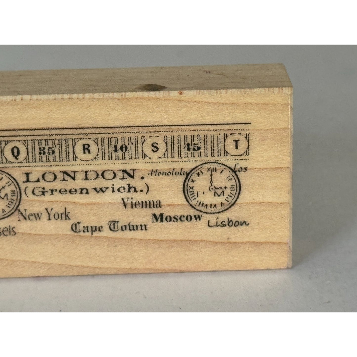 B Line Designs Rubber Stamp When Noon Time Zone Clocks Travel City Steampunk