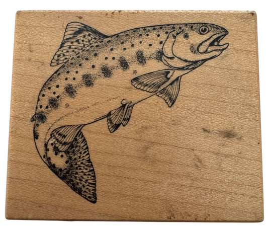 PSX Rubber Stamp Rainbow Trout Fish Outdoors Fishing Fathers Day Card Making
