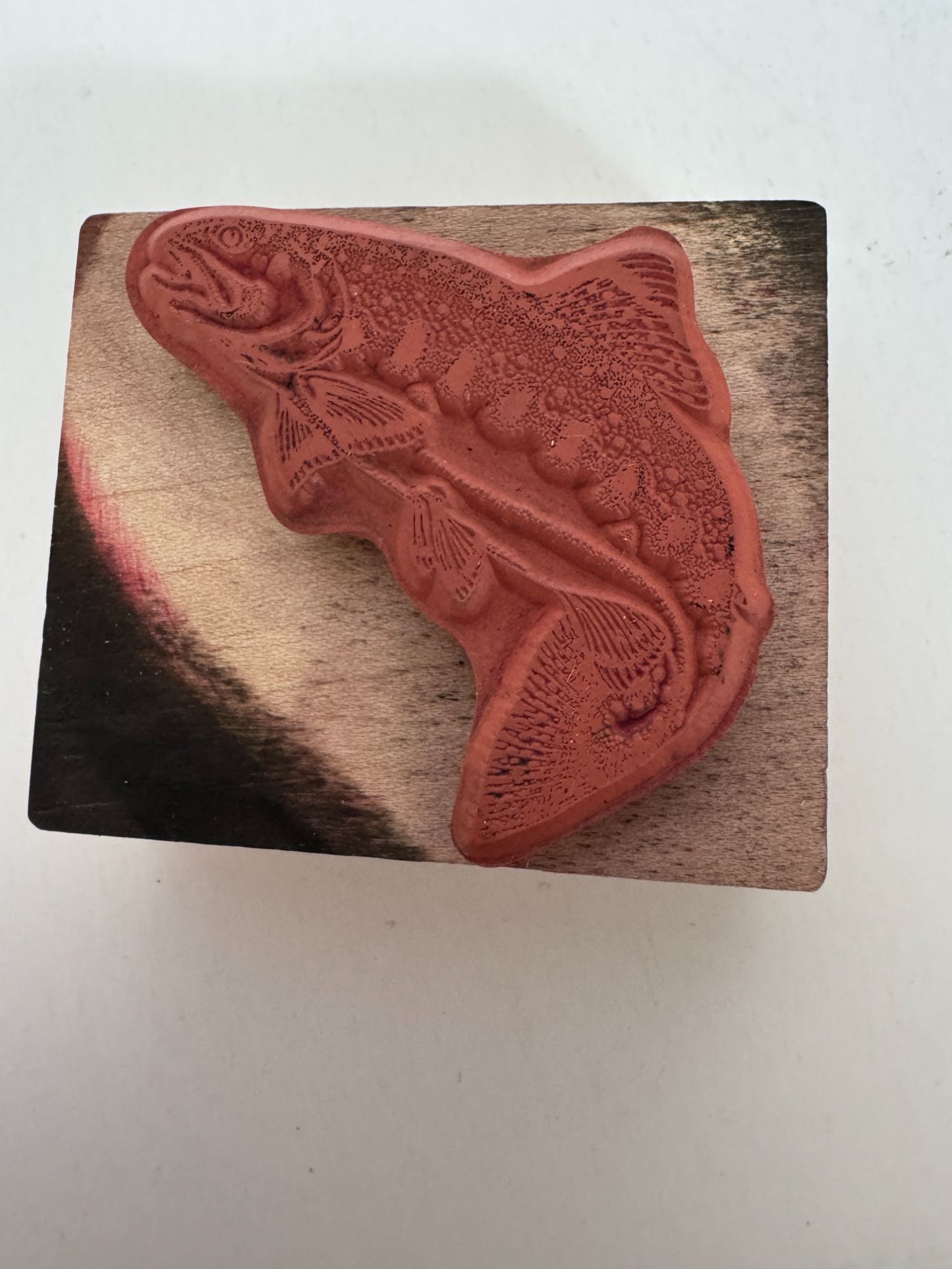 PSX Rubber Stamp Rainbow Trout Fish Outdoors Fishing Fathers Day Card Making
