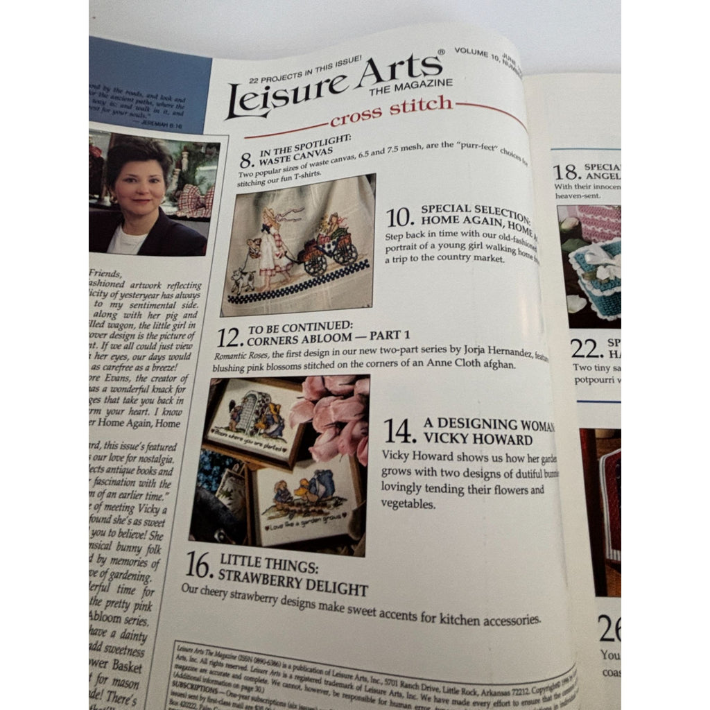 Leisure Arts The Magazine June 1996 Cross Stitch Craft Patterns Projects Cats